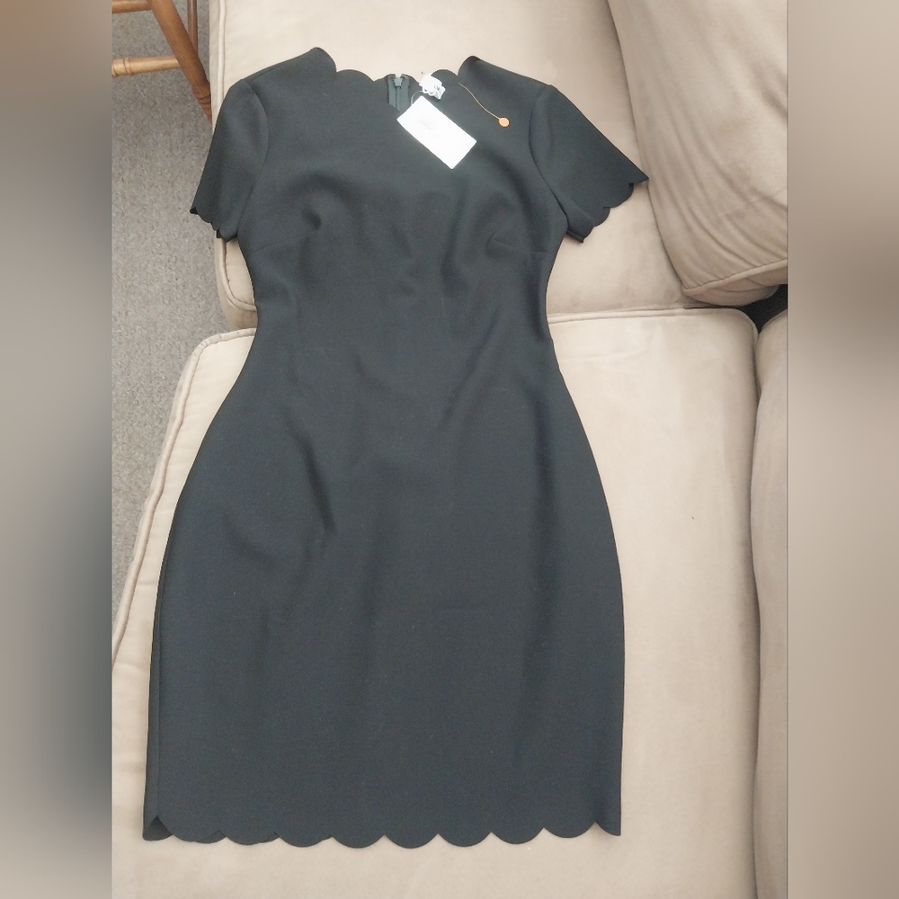 Likely Black Short Sleeve Sheath Dresd